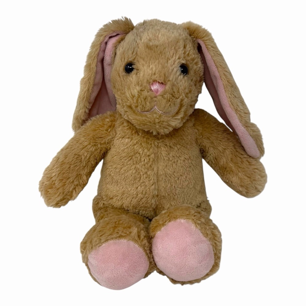 Build-A-Bear Pawlette Bunny Tan Rabbit Plush Pink Ears Floppy Ears 16 inch